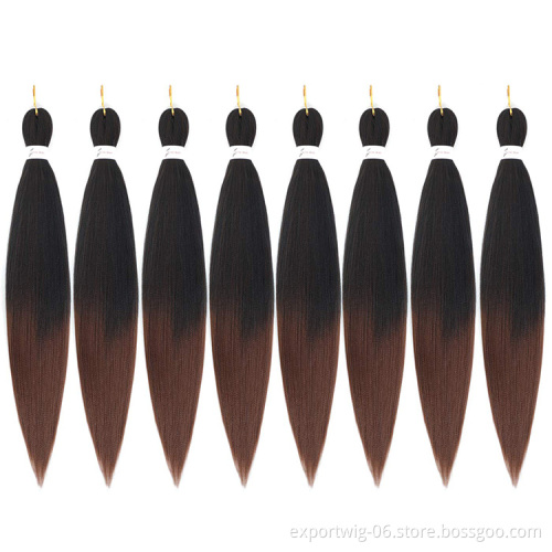 Easy Braiding Hair Extensions Pre Stretched Braids 26 Inches Ombre Braid Hair Yaki Texture Synthetic Fiber Hot Water Setting